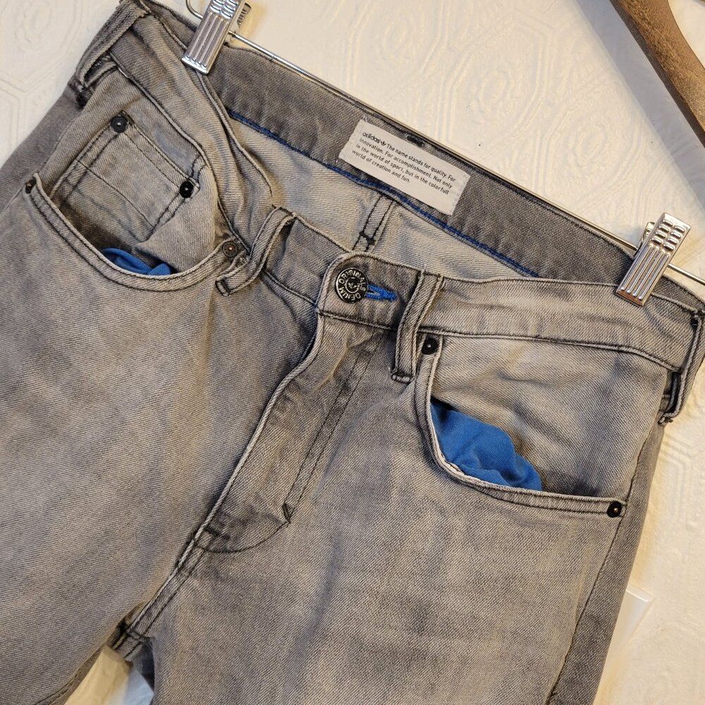 Adidas Originals Denim Men's Jeans Size 33 — Light Grey Wash — Blue Contrast‎